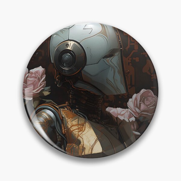 Item preview, Aesthetic, Artificial İntelligence Humanoid Robot with Colorful Flowers designed and sold by UniqueArtMesh.