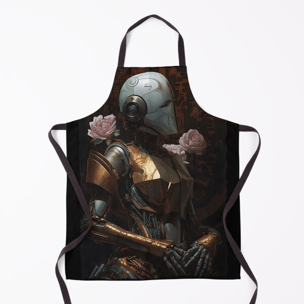 Item preview, Aesthetic, Artificial İntelligence Humanoid Robot with Colorful Flowers designed and sold by UniqueArtMesh.