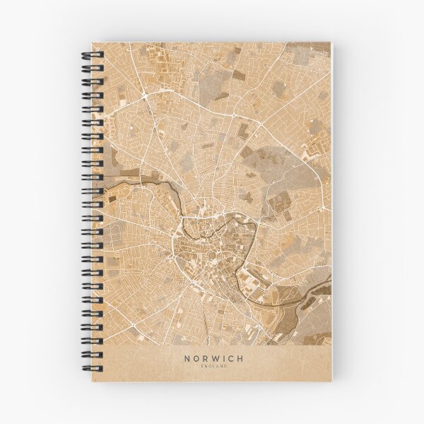 Item preview, Map of Norwich (England) in sepia vintage style designed and sold by blursbyai.