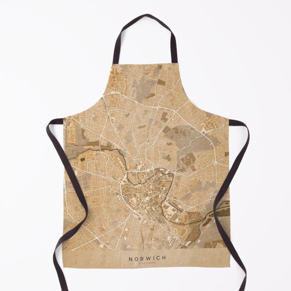 Item preview, Map of Norwich (England) in sepia vintage style designed and sold by blursbyai.