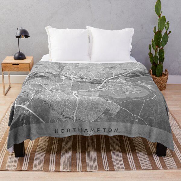 Item preview, Map of Northampton (England) in gray vintage style designed and sold by blursbyai.