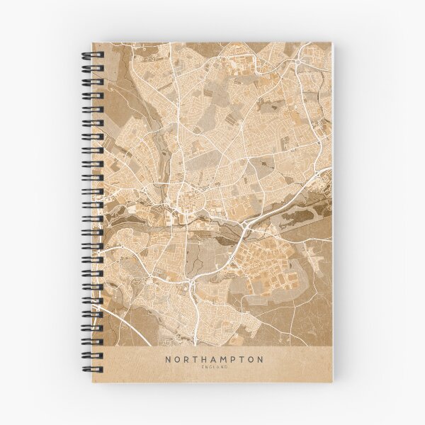 Item preview, Map of Northampton (England) in sepia vintage style designed and sold by blursbyai.