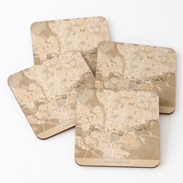 Item preview, Map of Northampton (England) in sepia vintage style designed and sold by blursbyai.