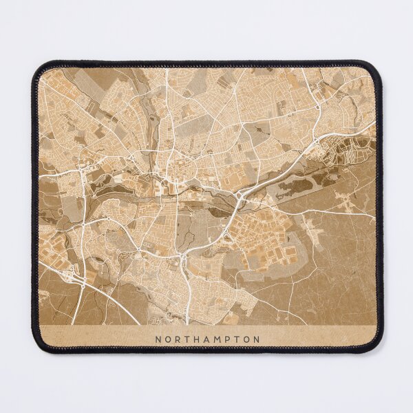 Item preview, Map of Northampton (England) in sepia vintage style designed and sold by blursbyai.