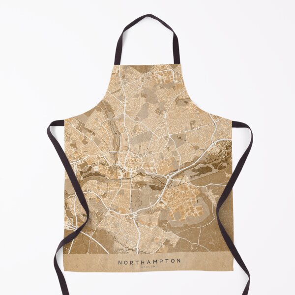 Item preview, Map of Northampton (England) in sepia vintage style designed and sold by blursbyai.