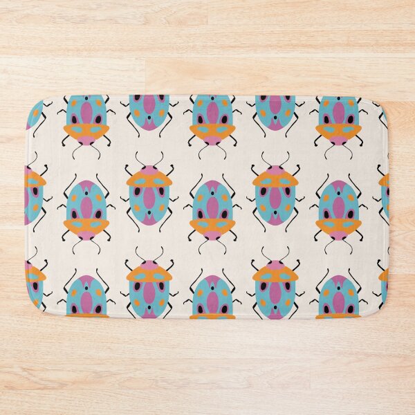 Item preview, Colorful cute bugs on cream background, pattern designed and sold by BlueLela.
