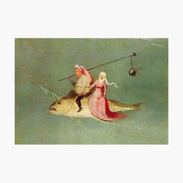 Item preview, Hieronymus Bosch - The Temptation of St Anthony right hand panel detail of a couple riding a fish designed and sold by TeeARTHY.