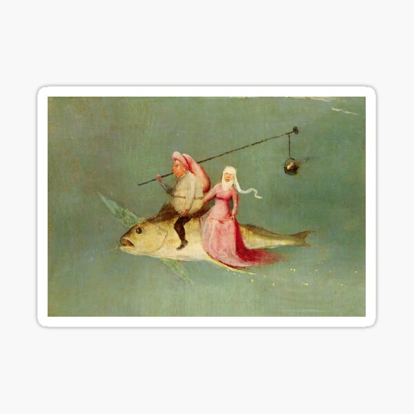 Item preview, Hieronymus Bosch - The Temptation of St Anthony right hand panel detail of a couple riding a fish designed and sold by TeeARTHY.