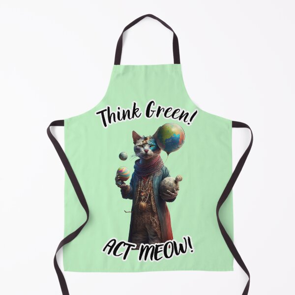 Item preview, Environmentalist Cat advocating Earth Day every day - Think Green, Act MEOW! designed and sold by Flowsaiartshop.
