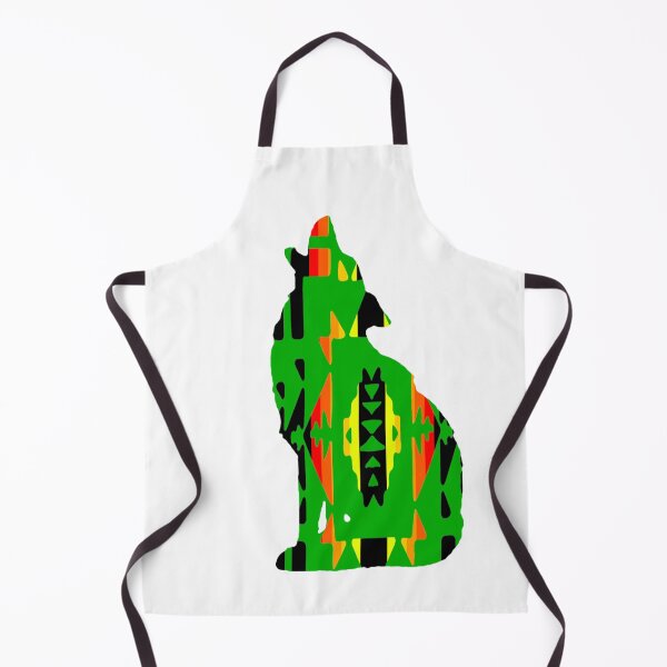Item preview, Green / Fire Colors / Black Native Print Wolf designed and sold by JMWCD.