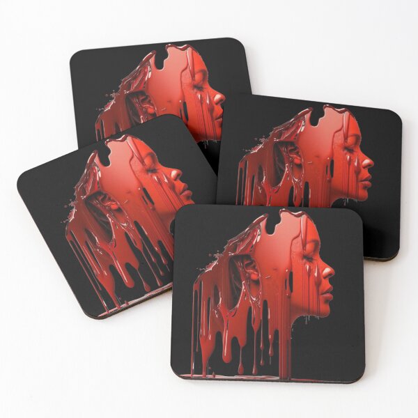 Item preview, Dripping red paint Woman's face designed and sold by Yaksza.