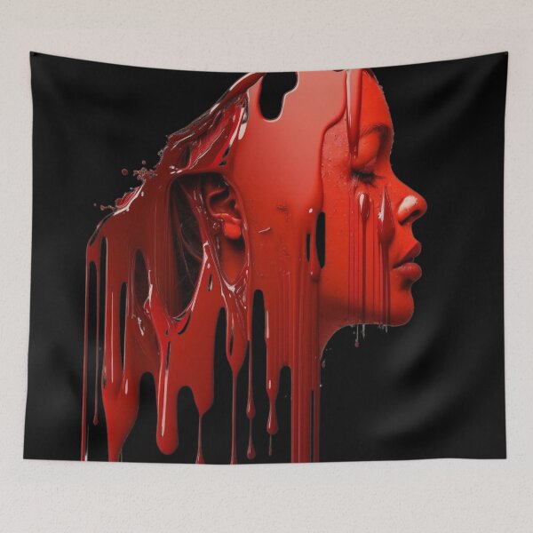Item preview, Dripping red paint Woman's face designed and sold by Yaksza.