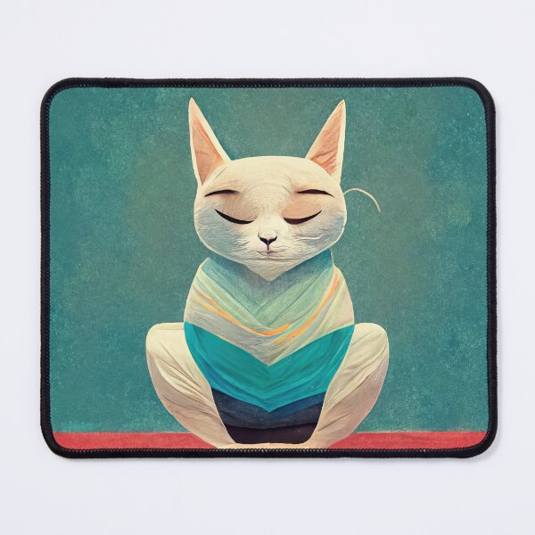 Item preview, Lumi the white yoga cat designed and sold by Pixelboys.