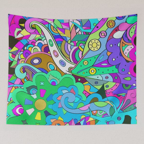 Item preview, Nature Theme Abstract Hand Drawn Multicolor Pattern Design  designed and sold by deepakrode7.