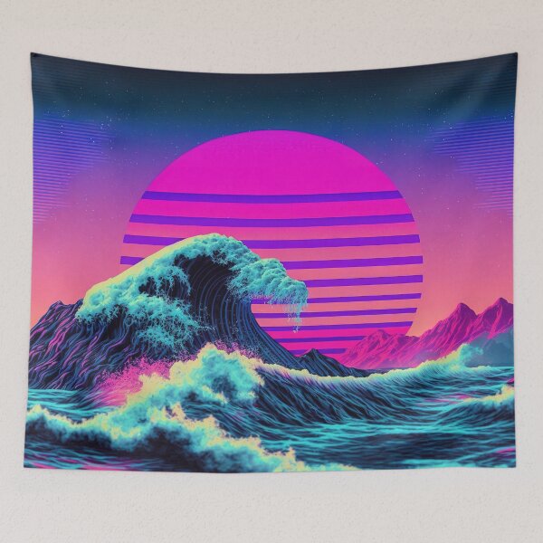 Item preview, Luminous Tides: A Vaporwave Encounter with the Ocean's Majesty designed and sold by Mullet Monkey.
