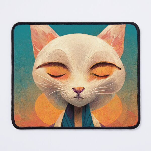Item preview, Whity the white yoga cat designed and sold by Pixelboys.