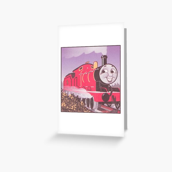 Happy James the Red Engine (Pink) Square Card Poster for Sale by  sleepyhenry