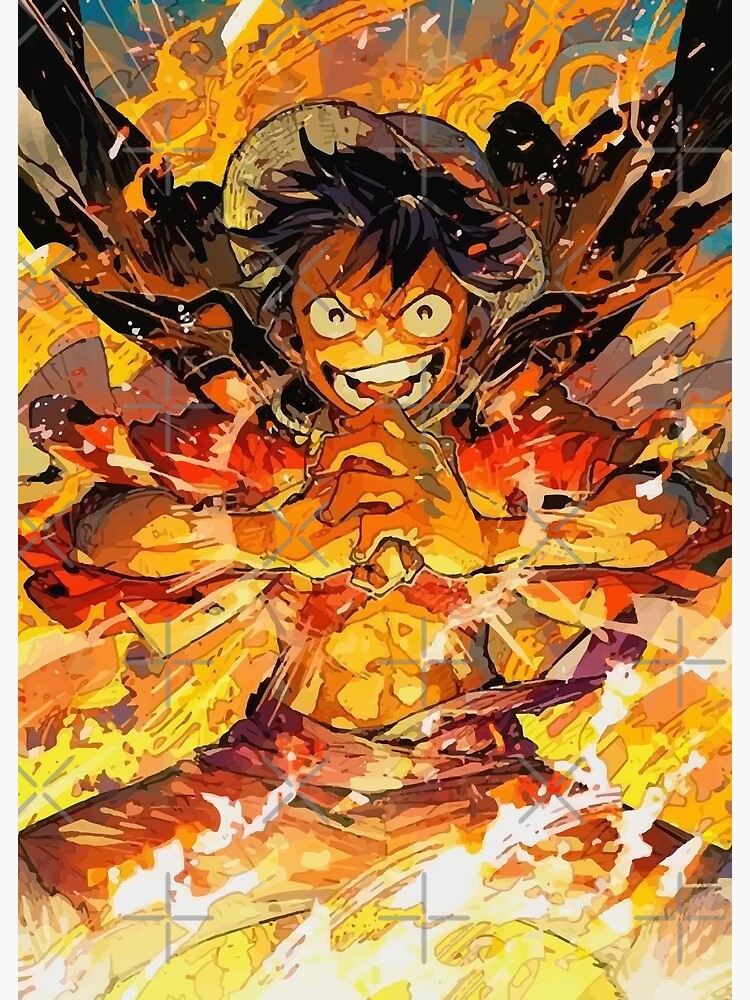 Rare One Piece inspired Monkey D Luffy on Fire Poster
