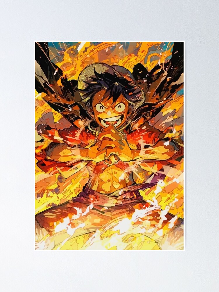 5 Panels MANGA ANIME Fire Fist Ace Poster Canvas PRINT Gift 