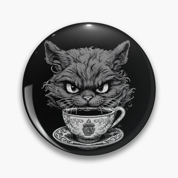 Item preview, Steampunk Angry Cat & Coffee Lover Retro Alice in Wonderland designed and sold by AIWanderer.