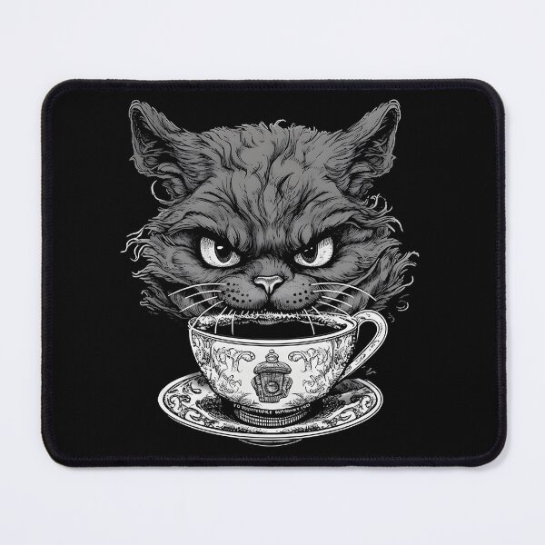 Item preview, Steampunk Angry Cat & Coffee Lover Retro Alice in Wonderland designed and sold by AIWanderer.