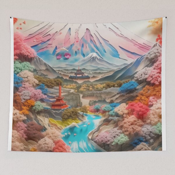 Item preview,  Japan Mount Fuji Illustration Art designed and sold by PlayfulPrint.