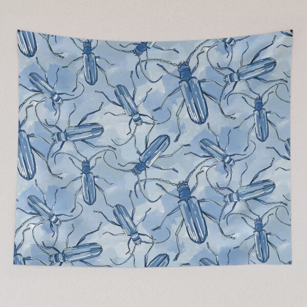 Item preview, blue longhorn beetles designed and sold by kobyakov.