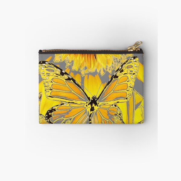 Item preview, GREY YELLOW MONARCH BUTTERFLY ABSTRACT SUNFLOWER ART designed and sold by sharlesart.