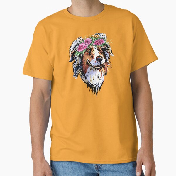Item preview, Race de chien de berger australien dans une couronne de fleurs designed and sold by kavalenkavart.