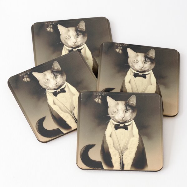 Item preview, Dapper Cat, Tuxedo Cat designed and sold by WhimsyWear-Fun.