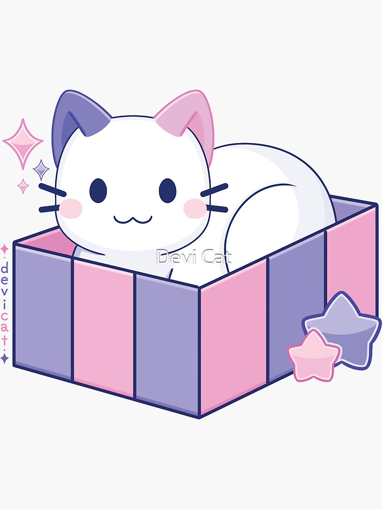Thumbnail 3 of 3, Sticker, CandiCat Cat In A Box • 2023 designed and sold by devicatoutlet.