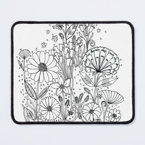 Item preview, Ascending Blossoms: A Whimsical Floral Design in Black and White designed and sold by HeatherDan.