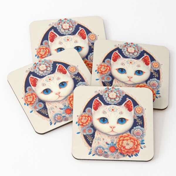 Item preview, Embroidery Cat Art Print designed and sold by DiGi007.