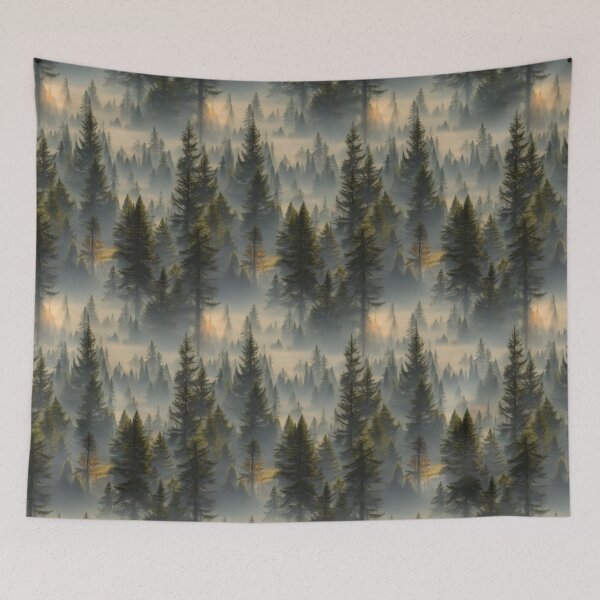 Artikelvorschau, Misty Mountain Redwood Forest Pattern  entworfen und verkauft von SvahaDesigns.