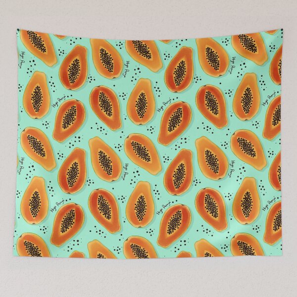 Item preview, Hiya Papaya Pattern, Mint Green designed and sold by tanyadraws.
