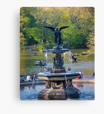Central Park Water Fountain New York NY Canvas Print
