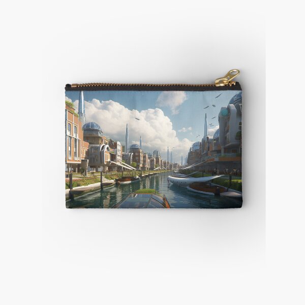 Item preview, Futuristic city with water canal designed and sold by Cametostay.