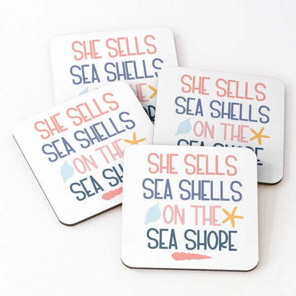 Item preview, She sells sea shells on the sea shore - Summer quote designed and sold by Illuztratesvg.