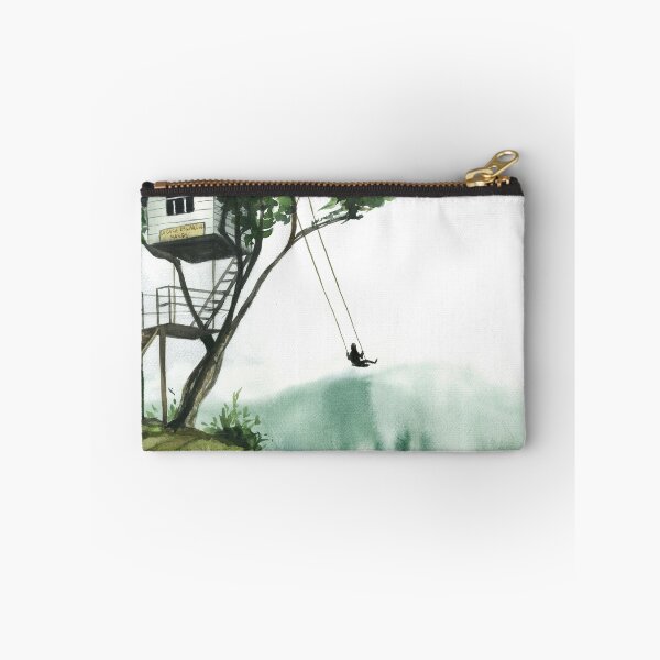 Item preview, Casa del Arbol - Banos - Ecuador - house on a tree, swing,  watercolor illustration designed and sold by olgagolovizina.