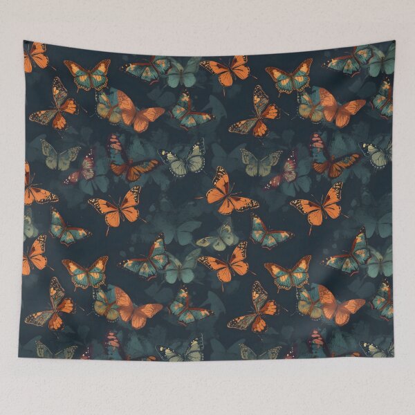 Item preview, Butterflies in blue and orange designed and sold by CactusPan.
