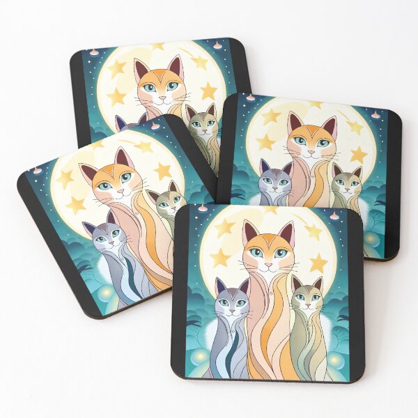 Item preview, triple thurston moon cats designed and sold by Batiz.
