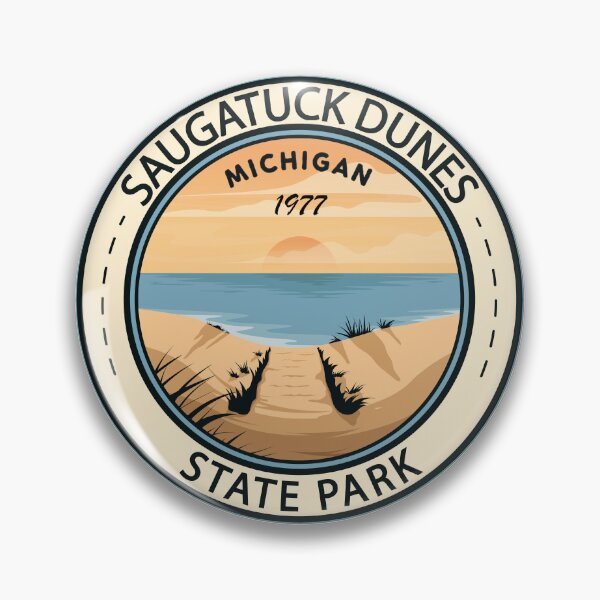 Item preview, Insignia del parque estatal Saugatuck Dunes de Michigan designed and sold by KrisSidDesigns.