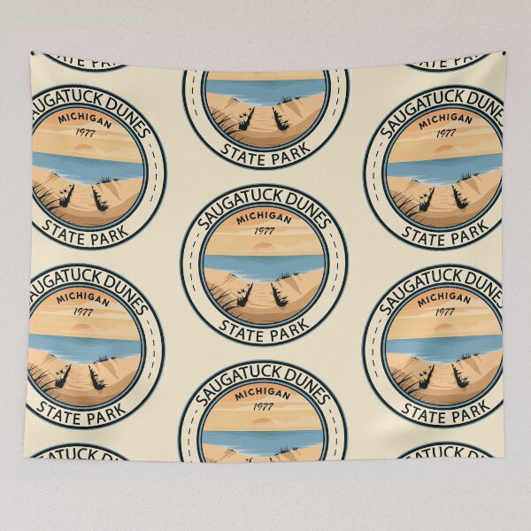 Item preview, Saugatuck Dunes State Park Michigan Badge designed and sold by KrisSidDesigns.