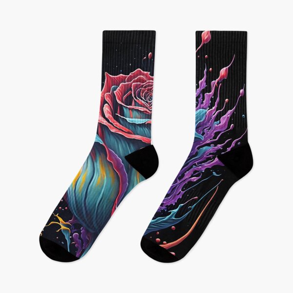 Item preview, Splash Art of Beautiful Multi-color Rose designed and sold by allovervintage.