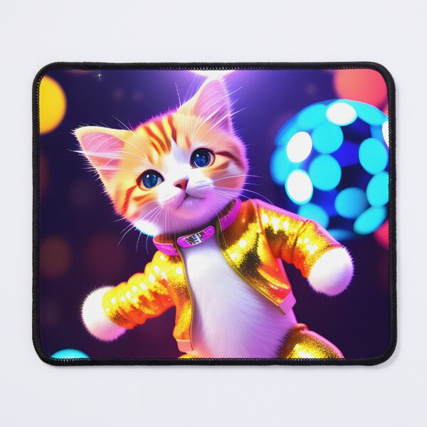 Item preview, Disco Dancing cat - Modern digital art designed and sold by Ai-michiart.