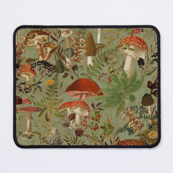Item preview, Vintage Mushrooms Forest Botanical Pattern - Sage Botanical Garden Nightgarden designed and sold by UtArt.