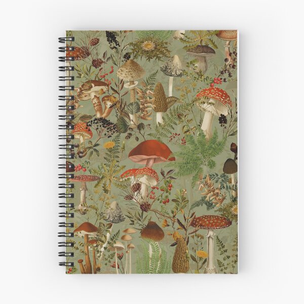 Item preview, Vintage Mushrooms Forest Botanical Pattern - Sage Botanical Garden Nightgarden designed and sold by UtArt.
