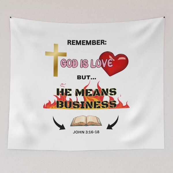 Item preview, God is Love, But He Means Business - T-Shirt, Apparel & Design designed and sold by The Bored Buffoon.