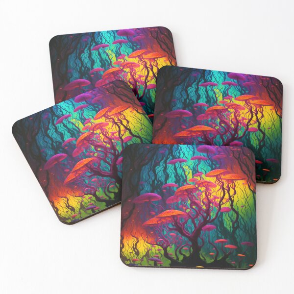 Item preview, Enchanted Mushrooms: Psychedelic Forest Artistry colorful  designed and sold by Bb-gl.