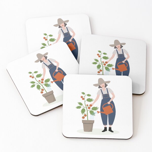 Item preview, Gardener growing tomatoes designed and sold by MarleinWinter.